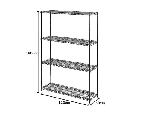 Modular Wire Storage Shelf 1200 x 600 x 1800mm Steel Shelving