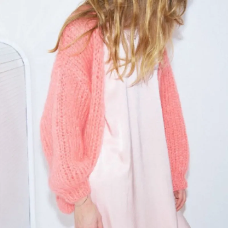 Mohair Oversized V-neck Cardigan