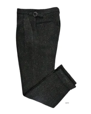 Molloy Herringbone Donegal Tweed Pants - Forest