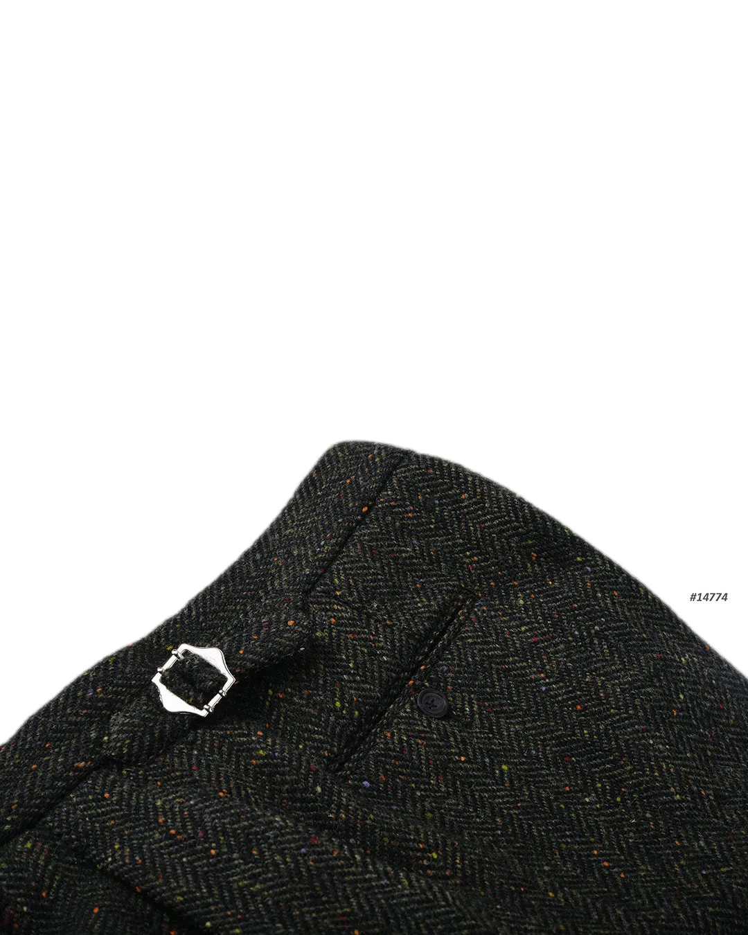 Molloy Herringbone Donegal Tweed Pants - Forest