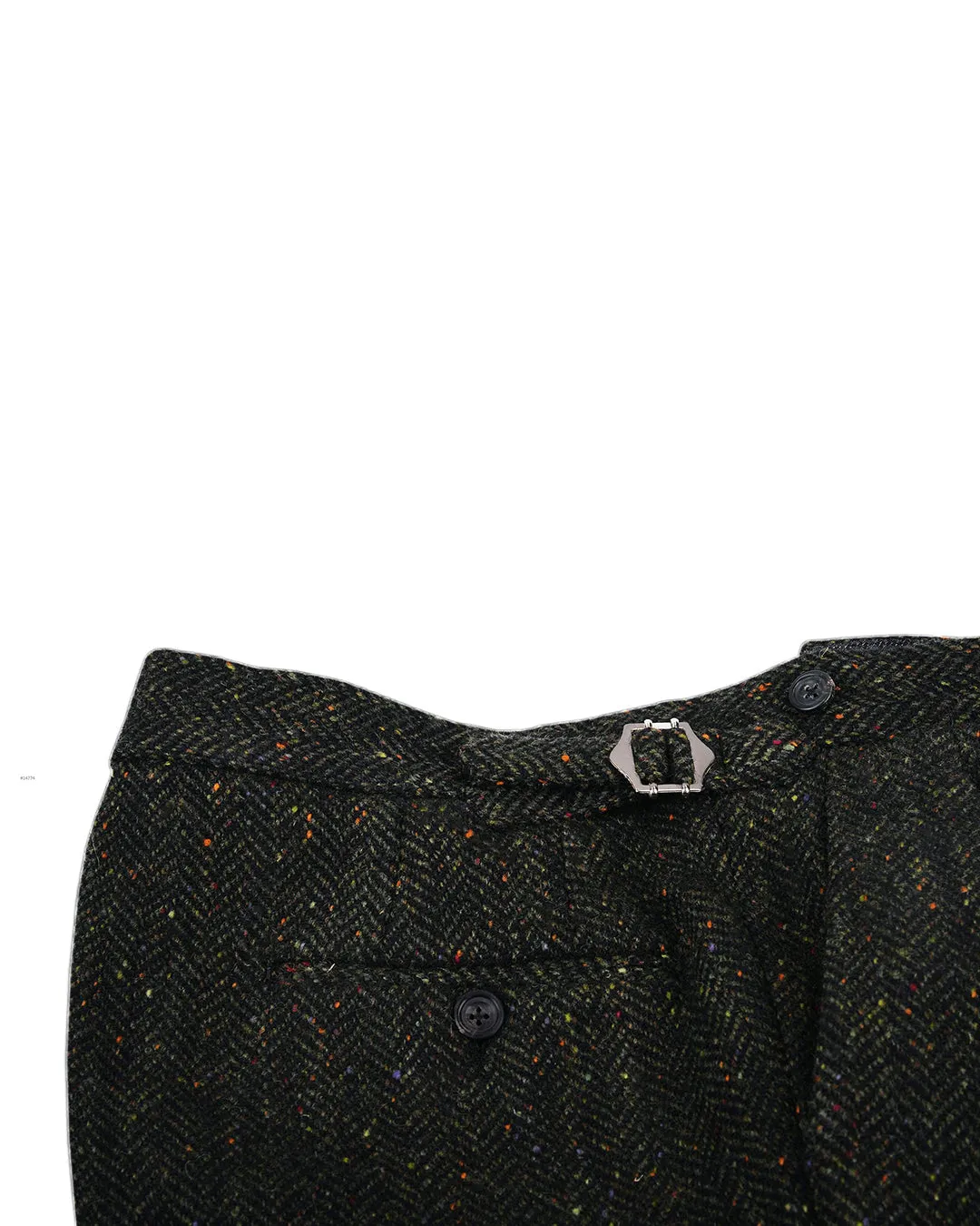 Molloy Herringbone Donegal Tweed Pants - Forest