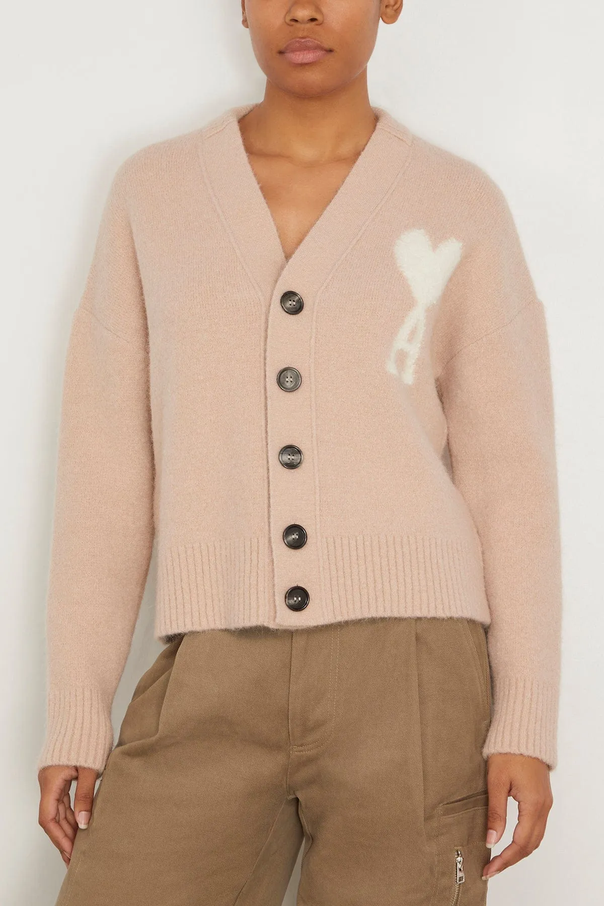 Off White ADC Cardigan in Powder Pink/Ivory