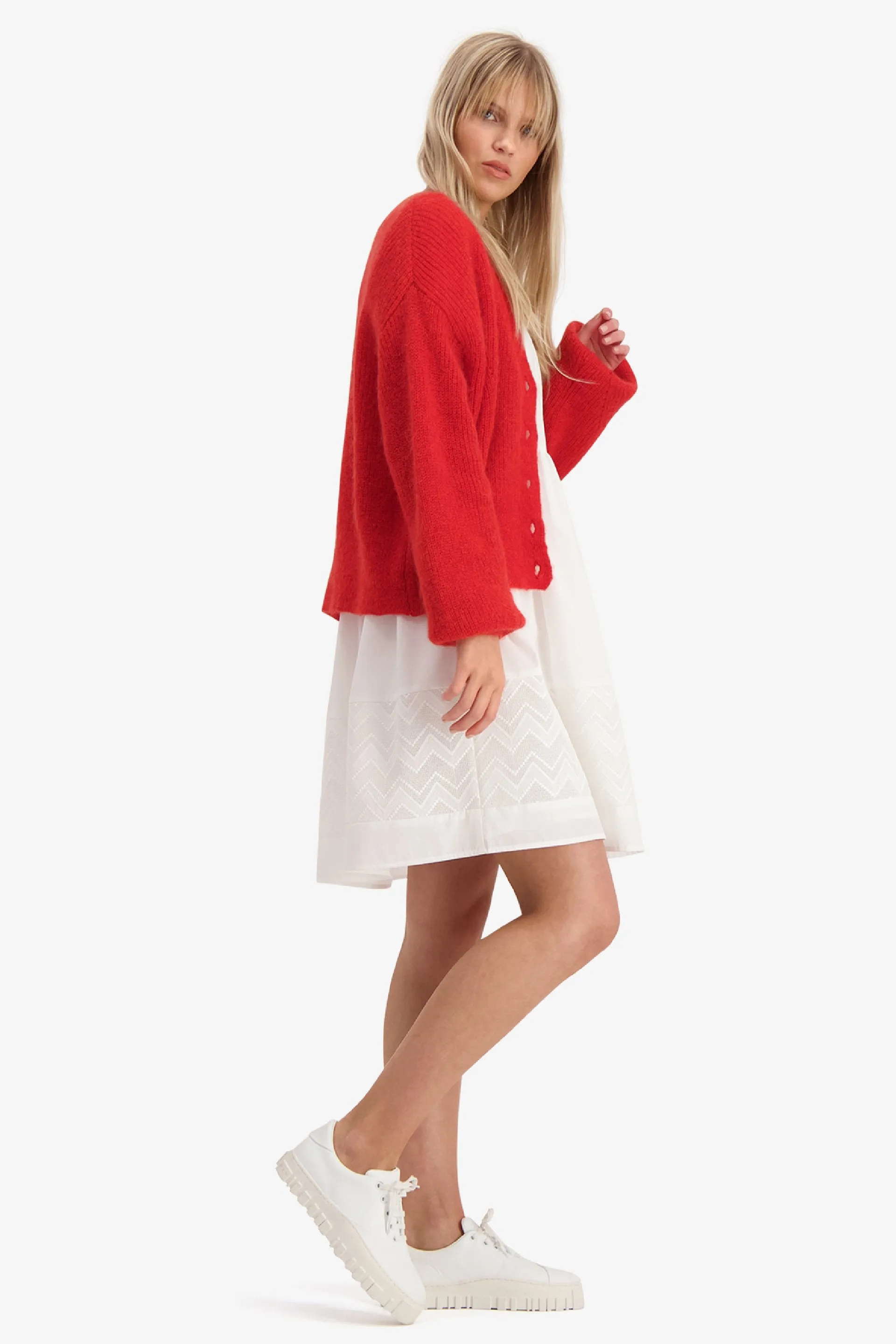 Precise Cardigan - Bright Red