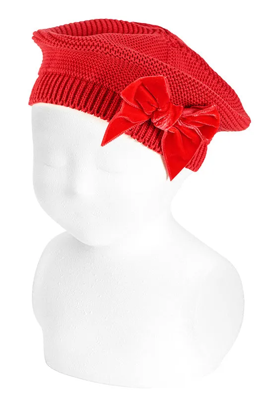 Red Velvet Bow Beret