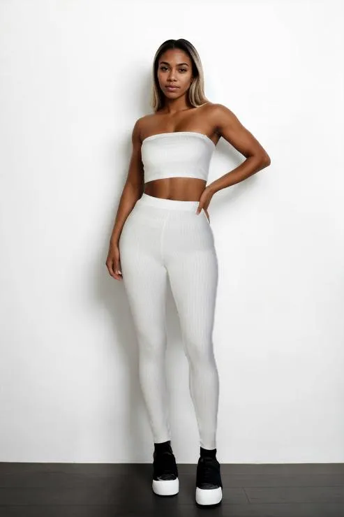 Ribbed Tube Top & Leggings Set