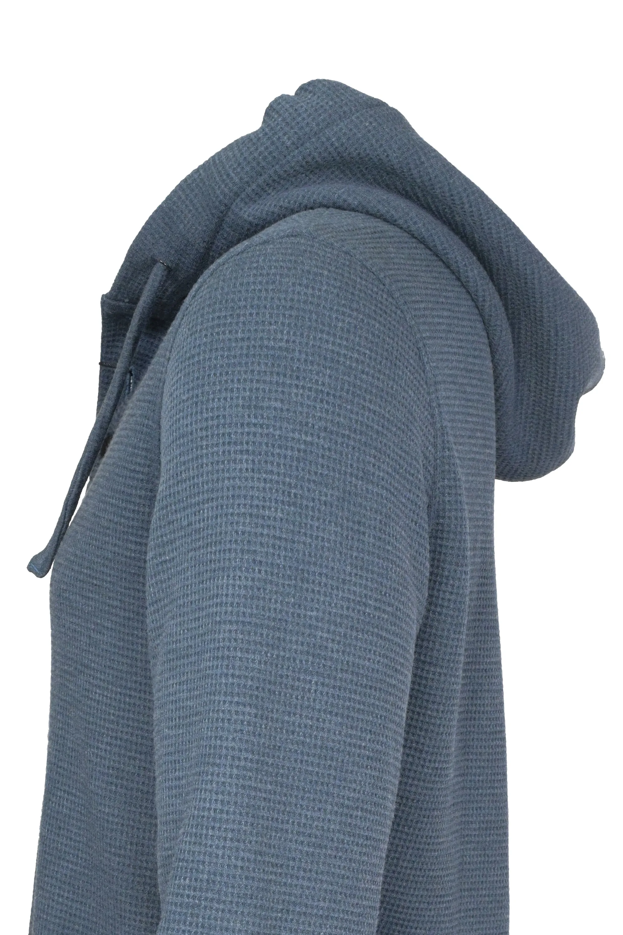 Robert Barakett Grenfell Waffle Henley Hooded Sweater Dark Teal