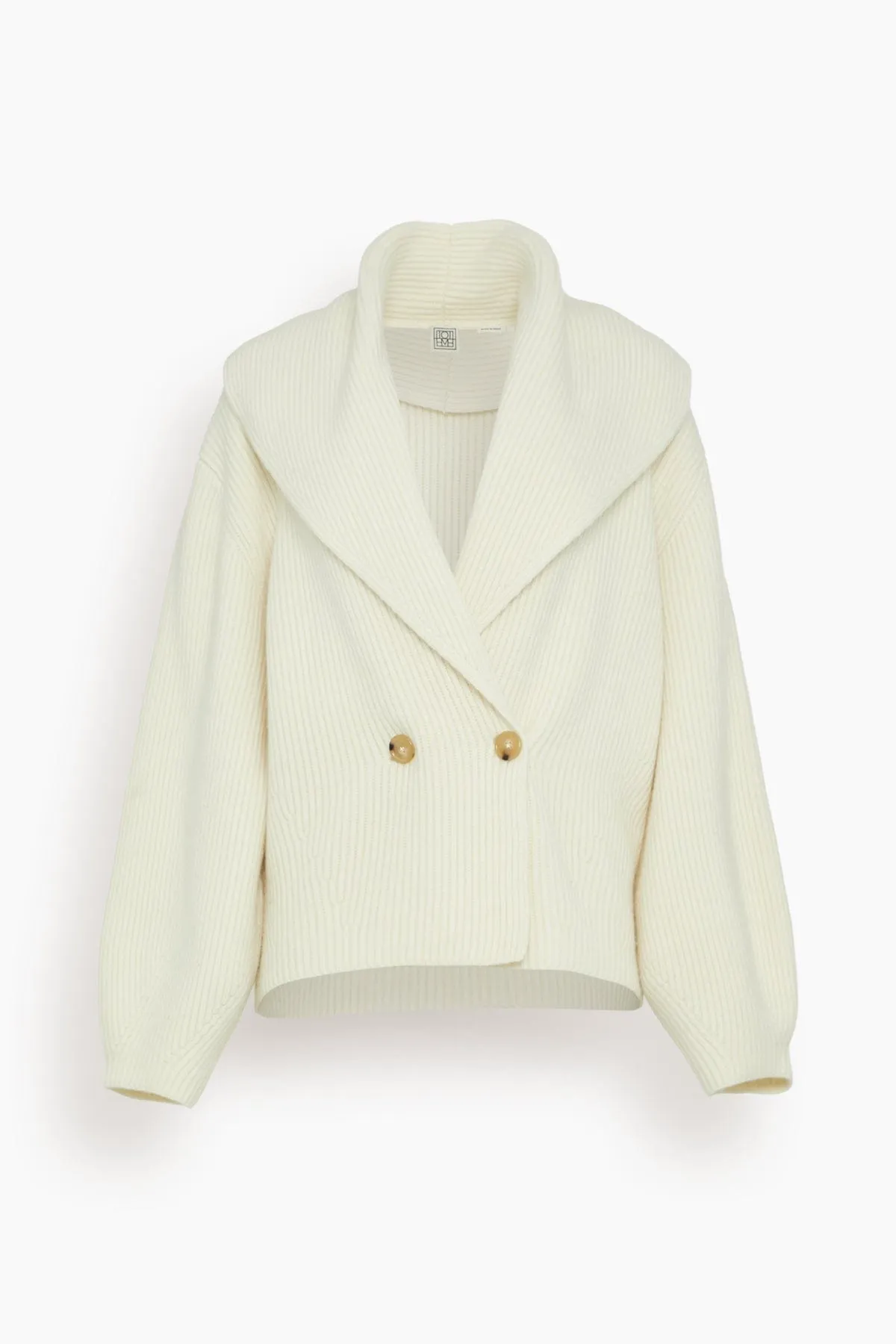 Shawl-Lapel Cardigan in Milk