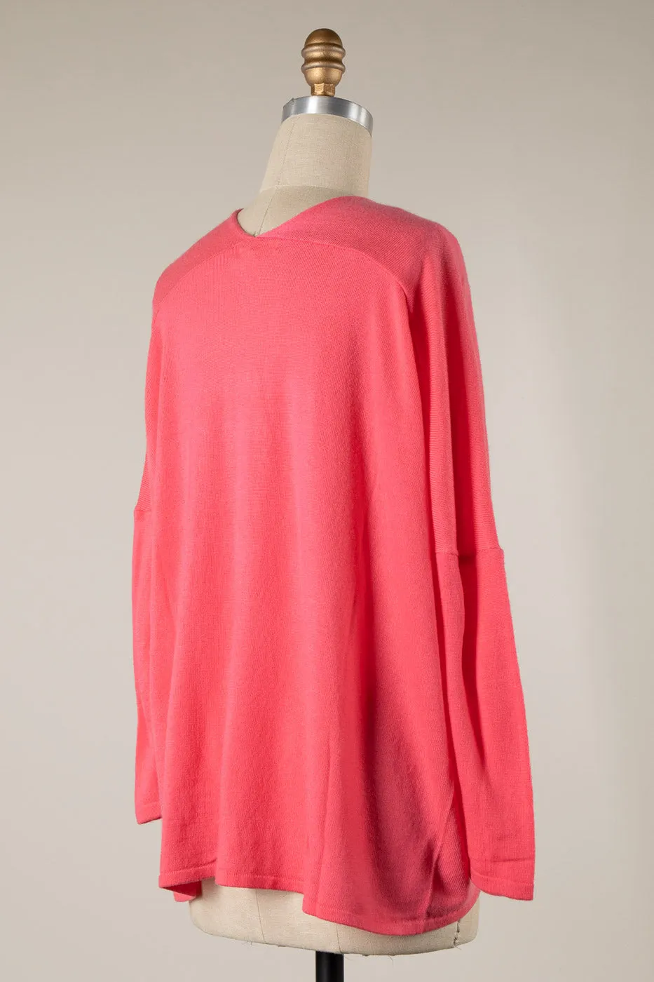 SOFT KNIT OVERSIZED LIGHWEIGHT TUNIC SWEATER 1 PACK