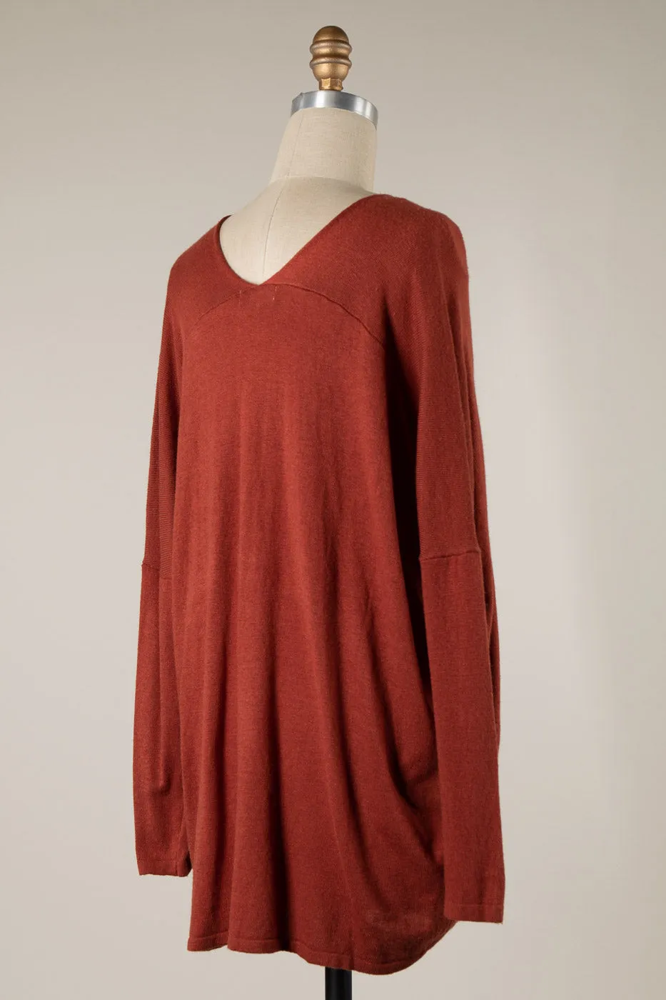 SOFT KNIT OVERSIZED LIGHWEIGHT TUNIC SWEATER 1 PACK