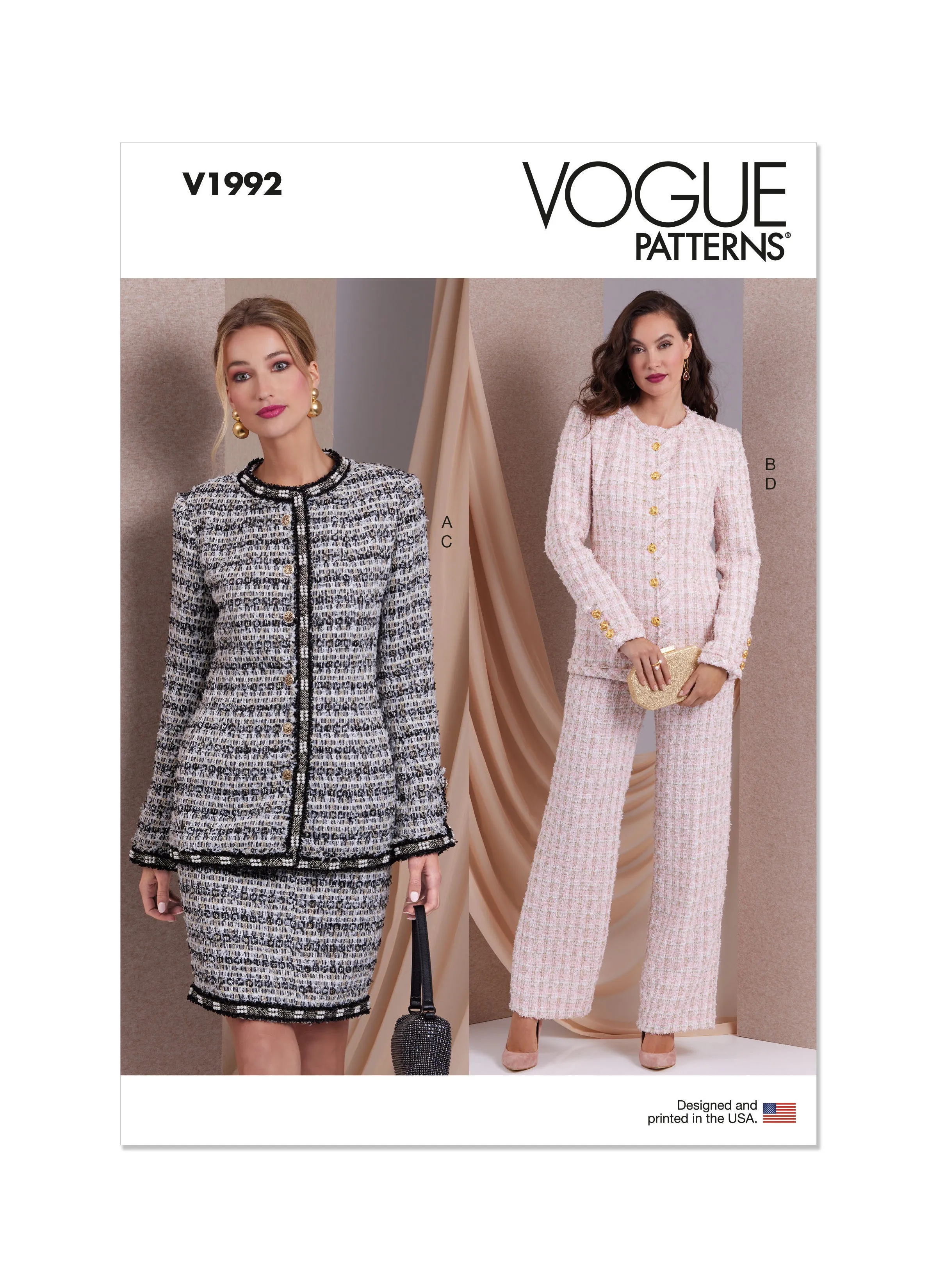 Vogue Sewing Pattern 1992 Misses' Jackets, Skirt and Pants