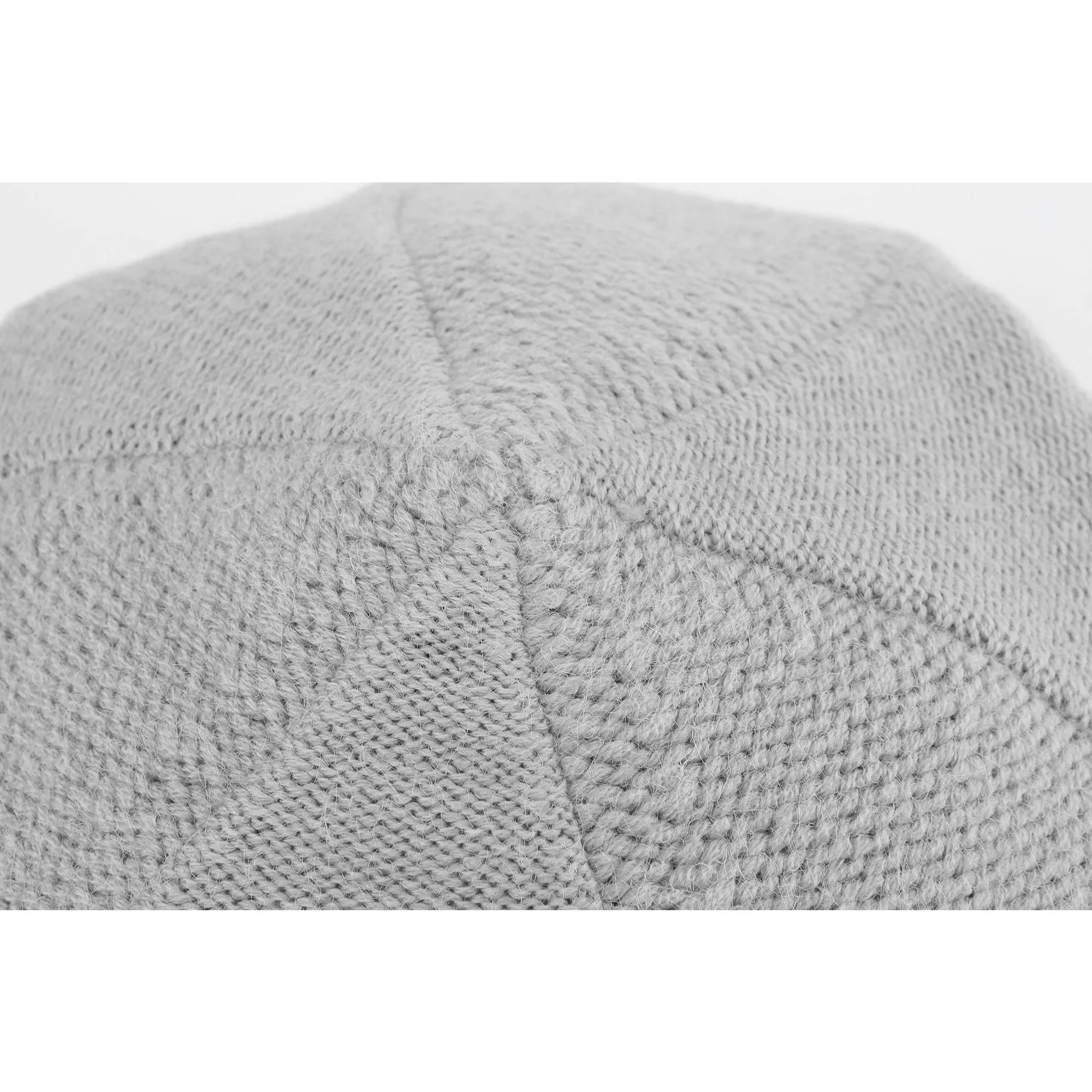 Women Mixed Knitted Beret - Light Grey