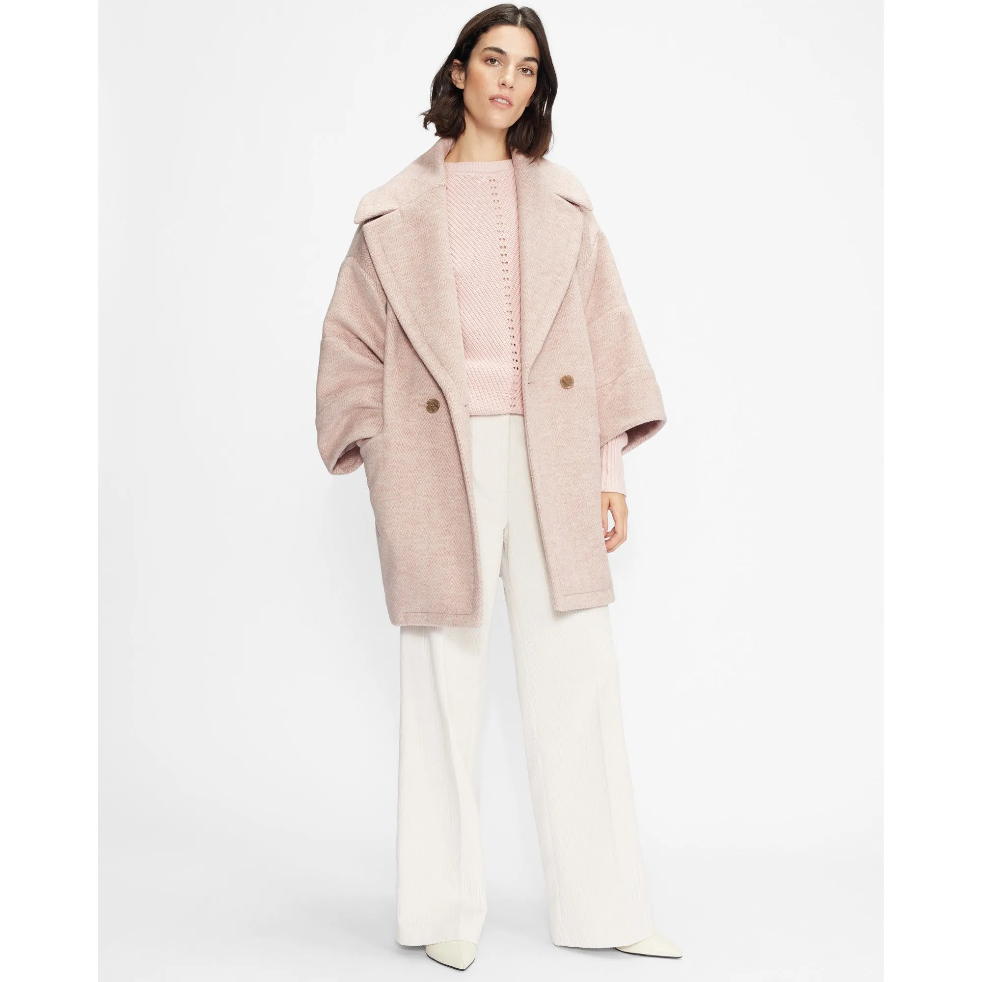 Women Wmo-Jjuliet-Oversized Cocoon Coat - Lt-Pink