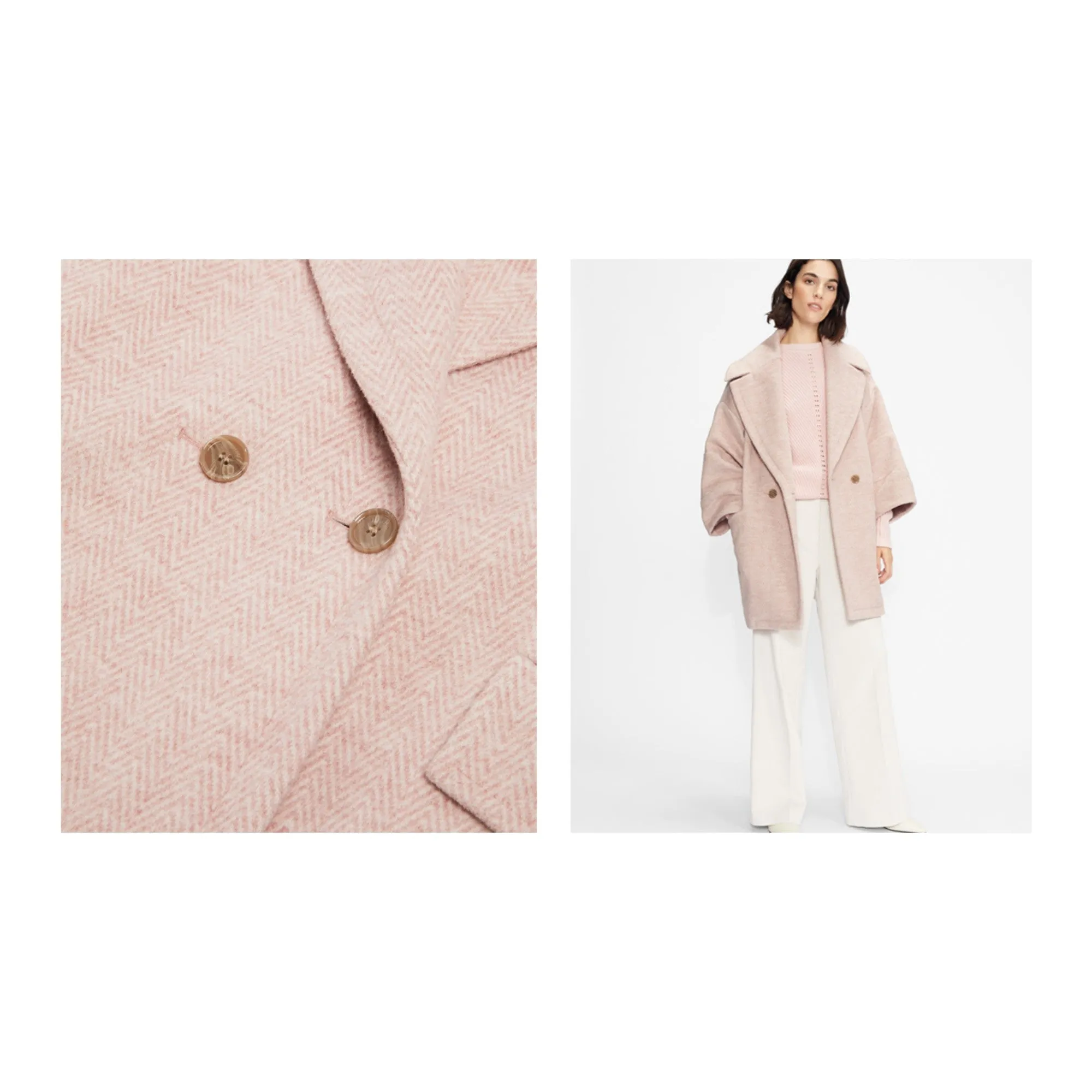 Women Wmo-Jjuliet-Oversized Cocoon Coat - Lt-Pink