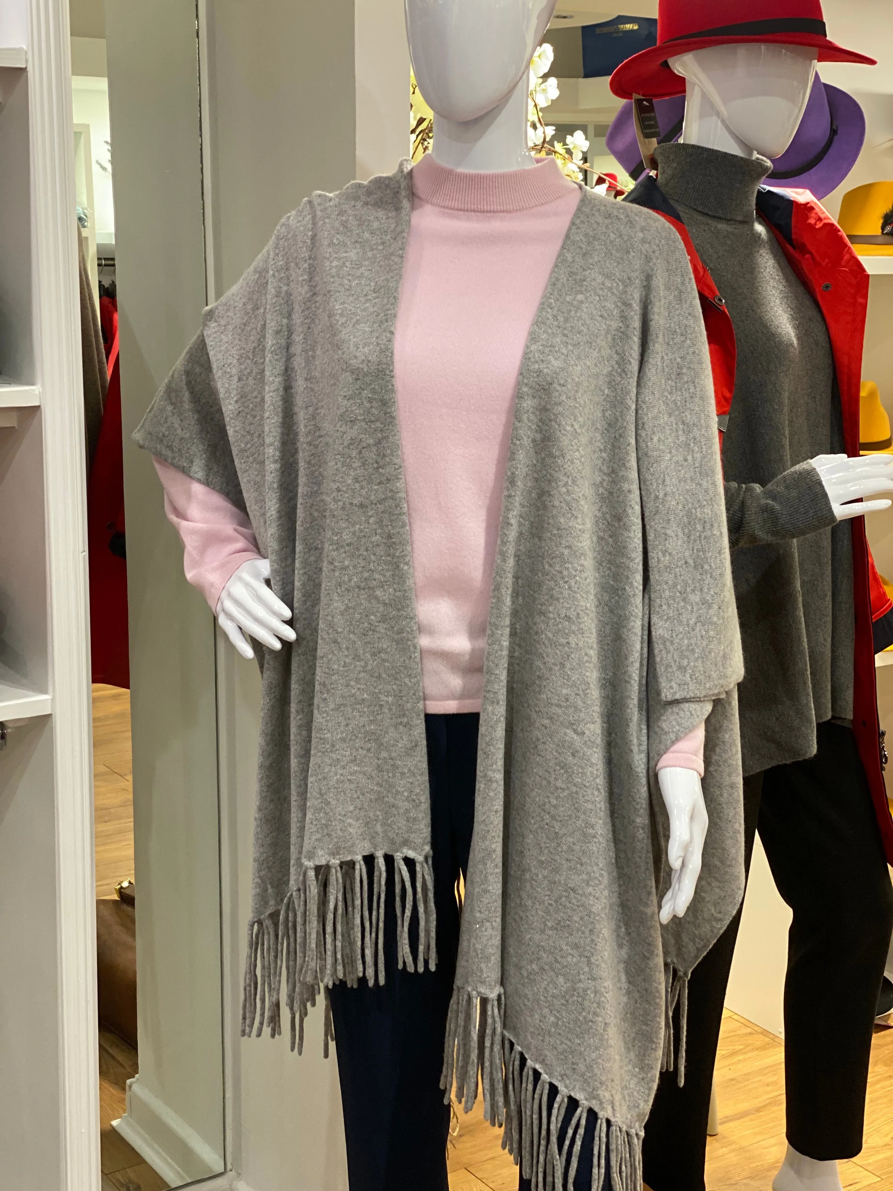 Women's Cashmere Wrap Stole in Silver Grey