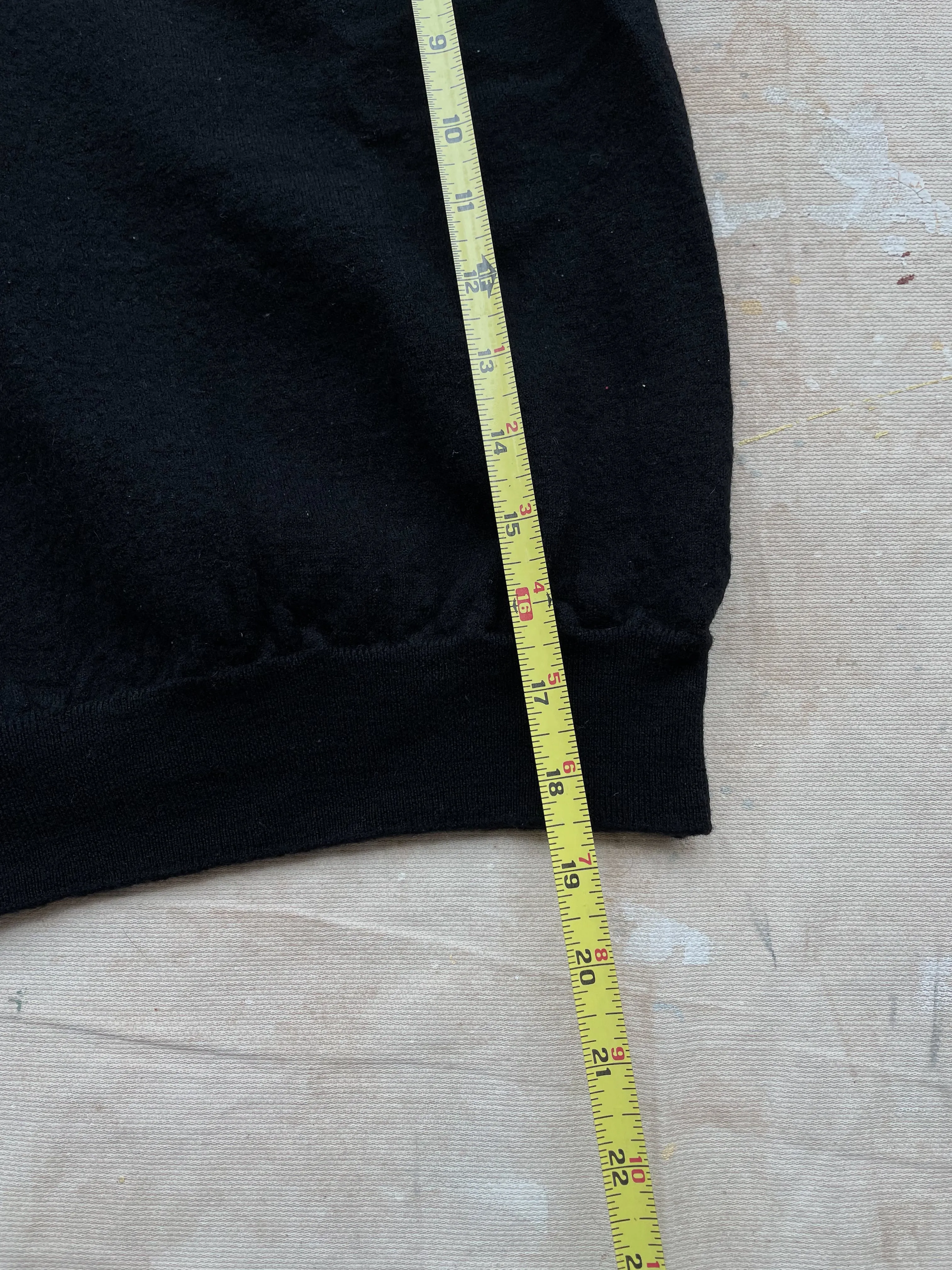 WOOL HENLEY SWEATER—BLACK [XS]