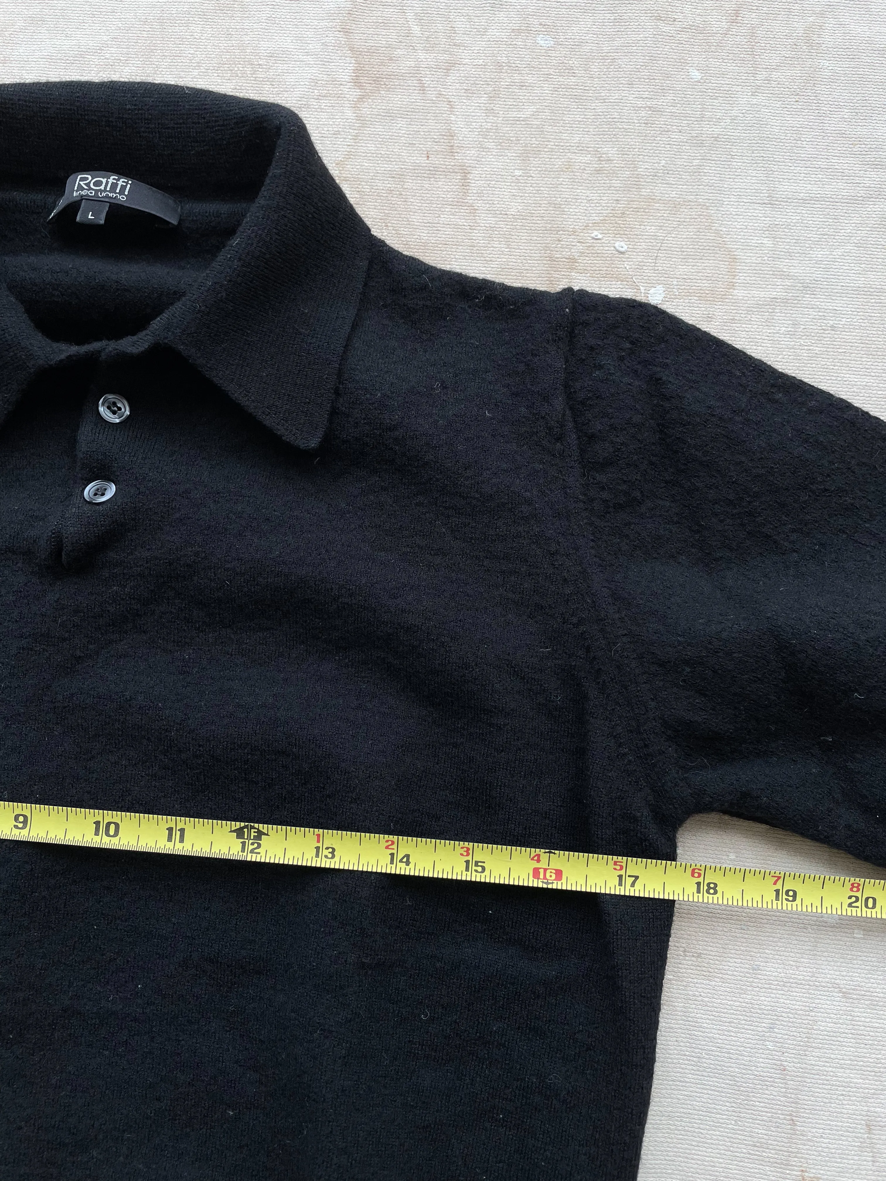 WOOL HENLEY SWEATER—BLACK [XS]