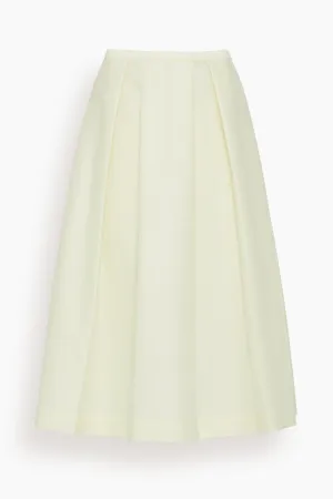 Wool Silk Twinflower Skirt in Macadamia