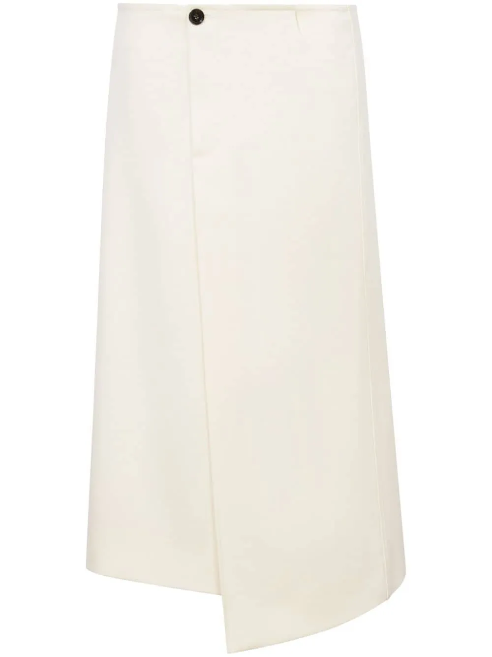 WOOL TWILL PLEATED MIDI SKIRT