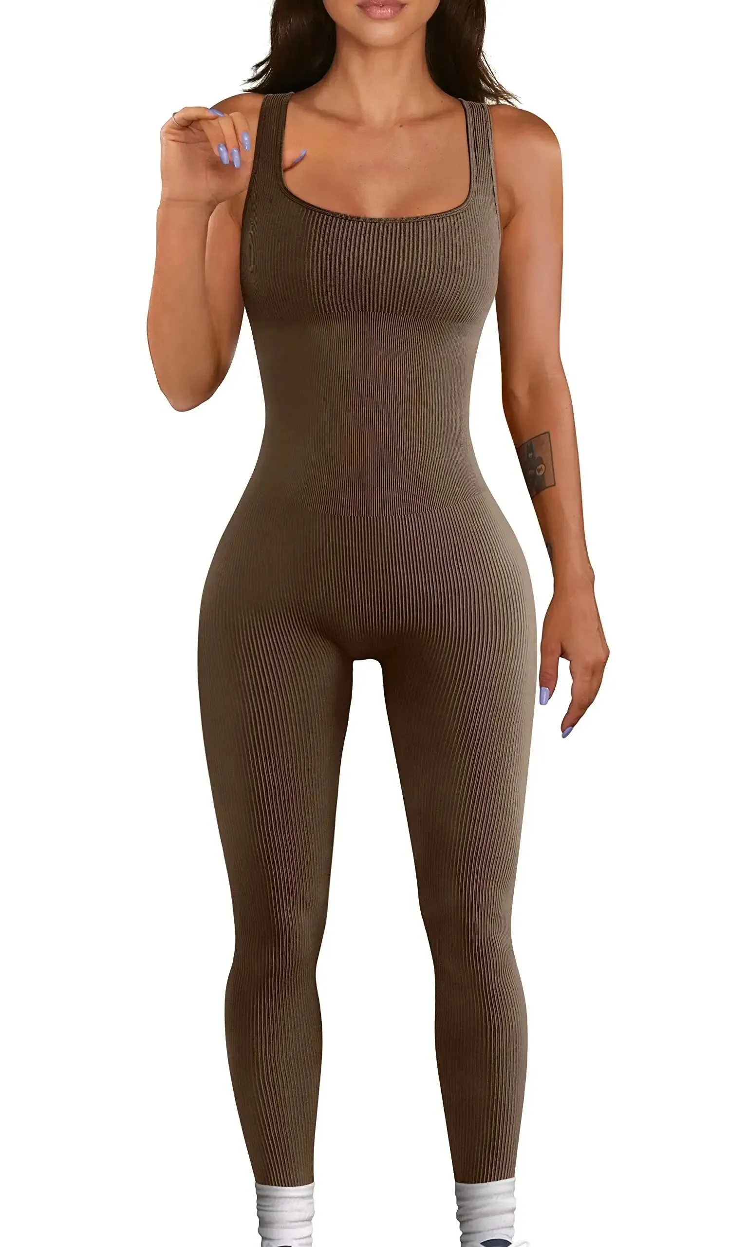 Yoga Ribbed Bodycon One Piece | Shalem