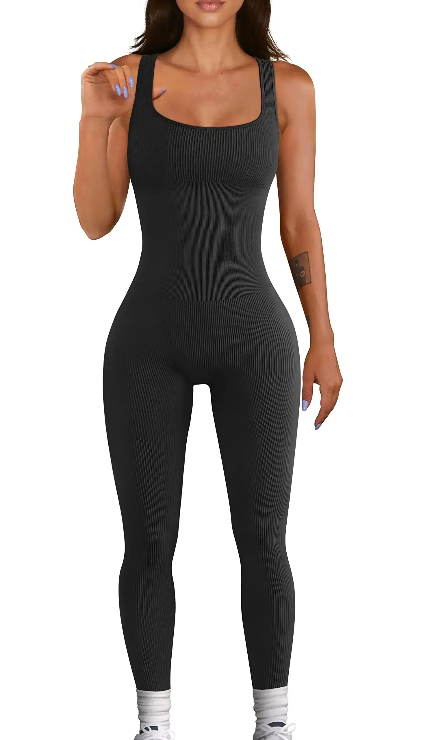 Yoga Ribbed Bodycon One Piece | Shalem